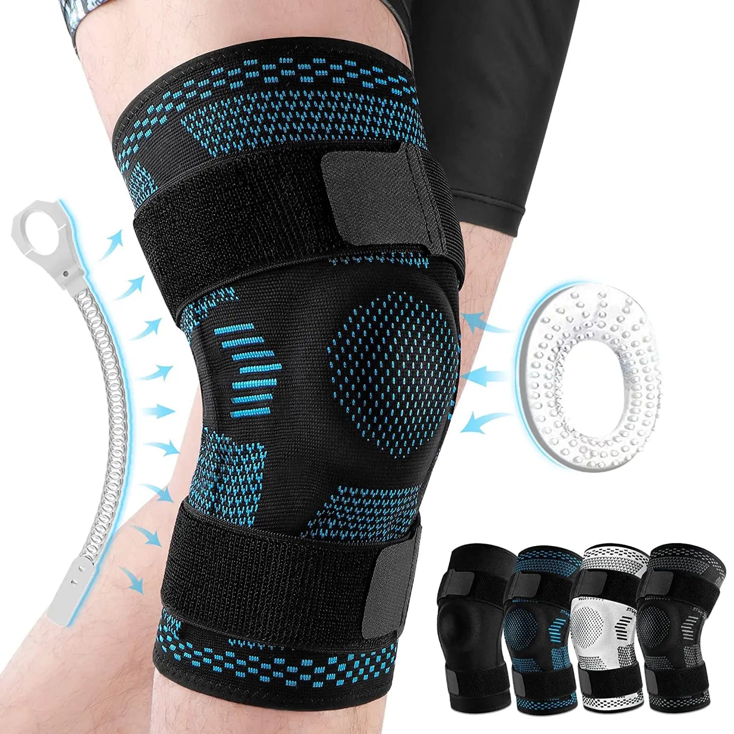 Knee Brace with Side Stabilisers Patella Gel