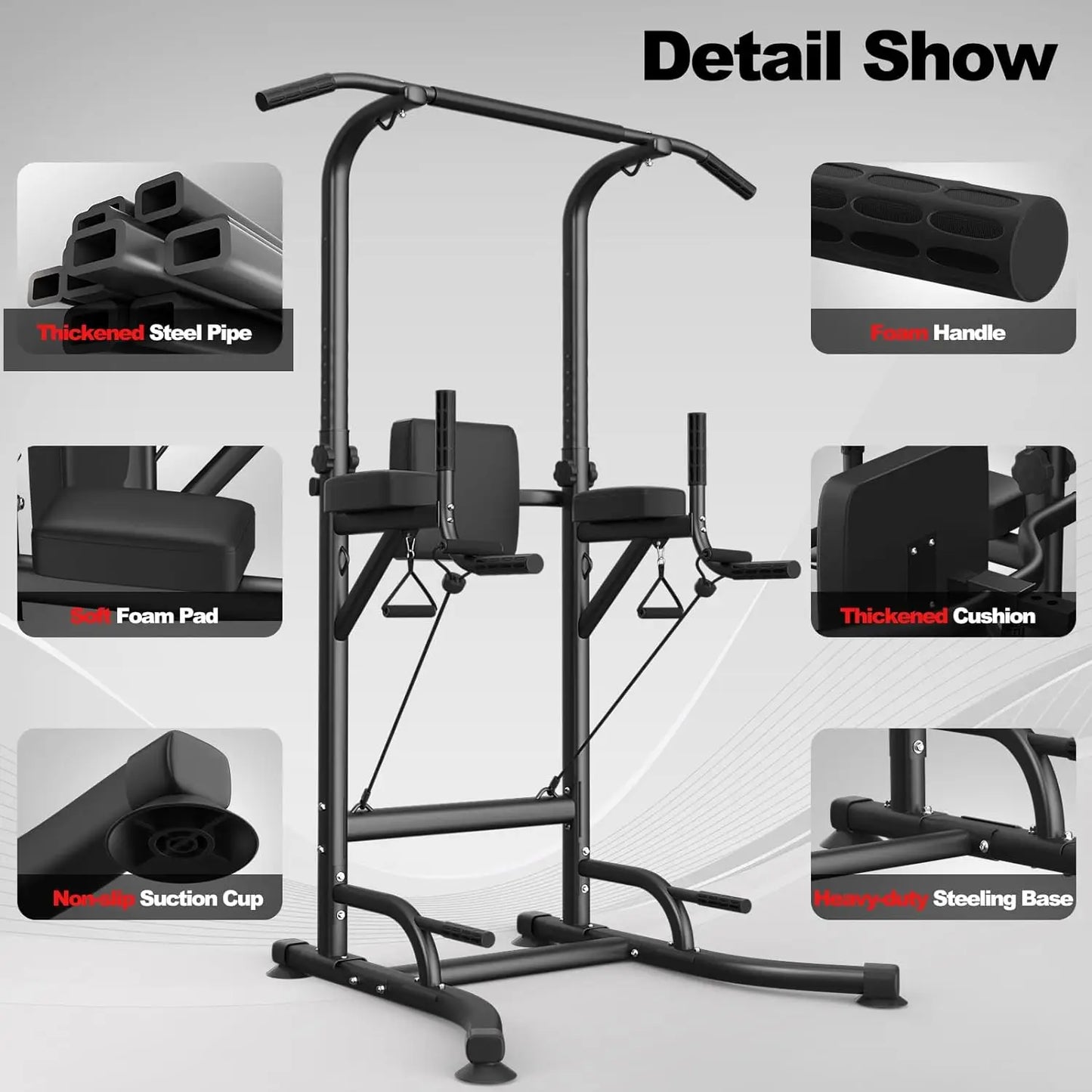 Power Tower Dip Station Pull-Up Bar