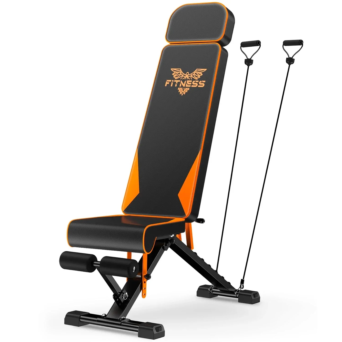 Bigzzia Adjustable Weight Bench with Resistance Bands