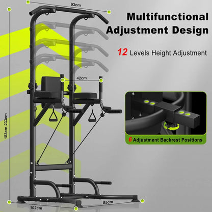 Power Tower Dip Station Pull-Up Bar