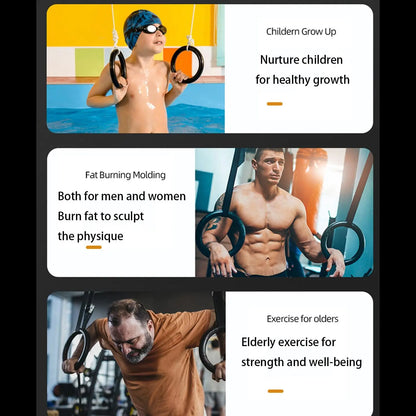 Gymnastic Rings with 1.2 m Adjustable Straps