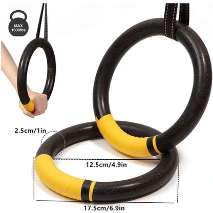 Gymnastic Rings with 1.2 m Adjustable Straps