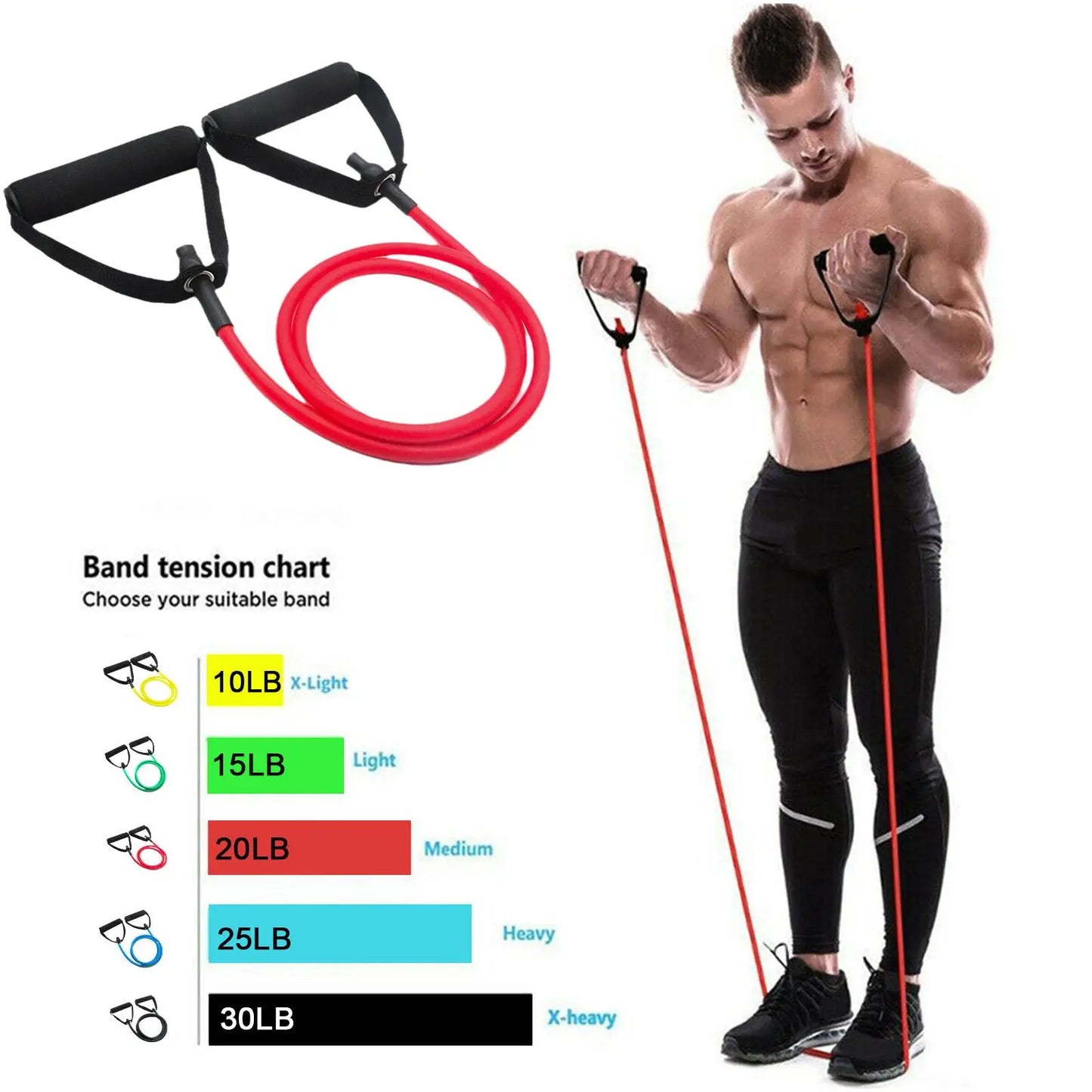 5-Level Resistance Bands with Handles