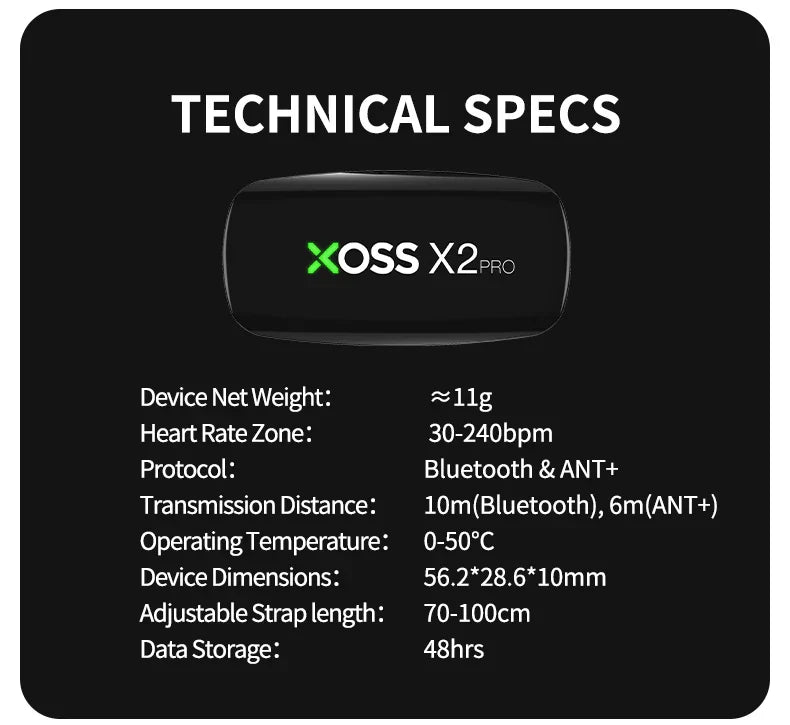XOSS X2 Pro Chest Strap Heart Rate Monitor