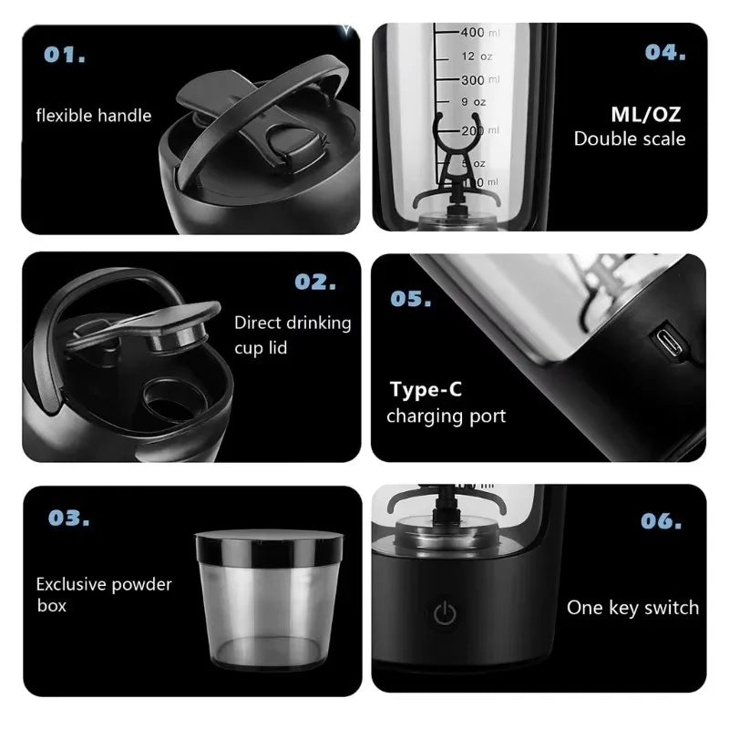 650 ml Multifunctional Rechargeable Shaker Cup