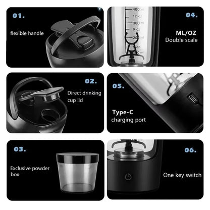 650 ml Multifunctional Rechargeable Shaker Cup